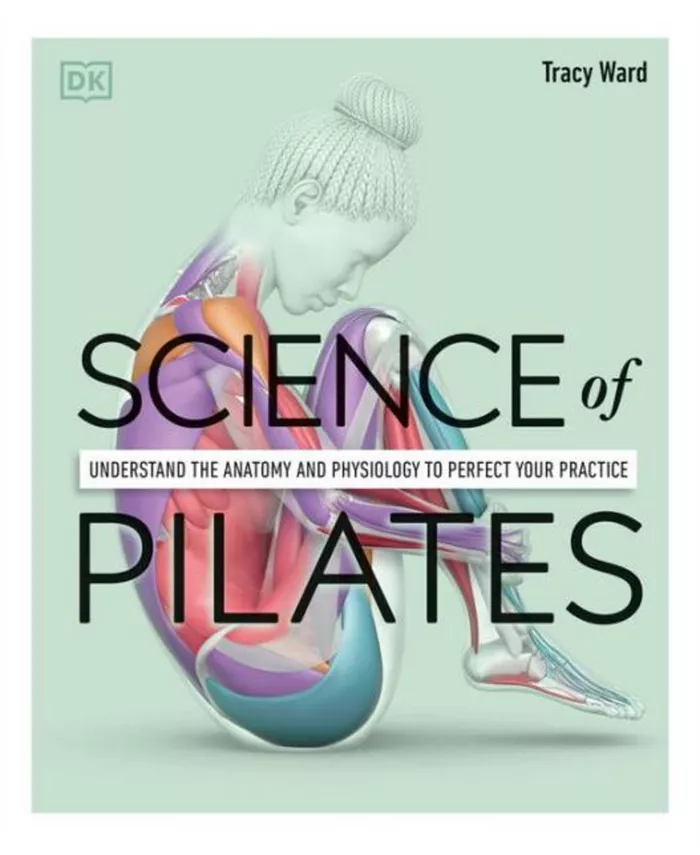green pilates book with a human body